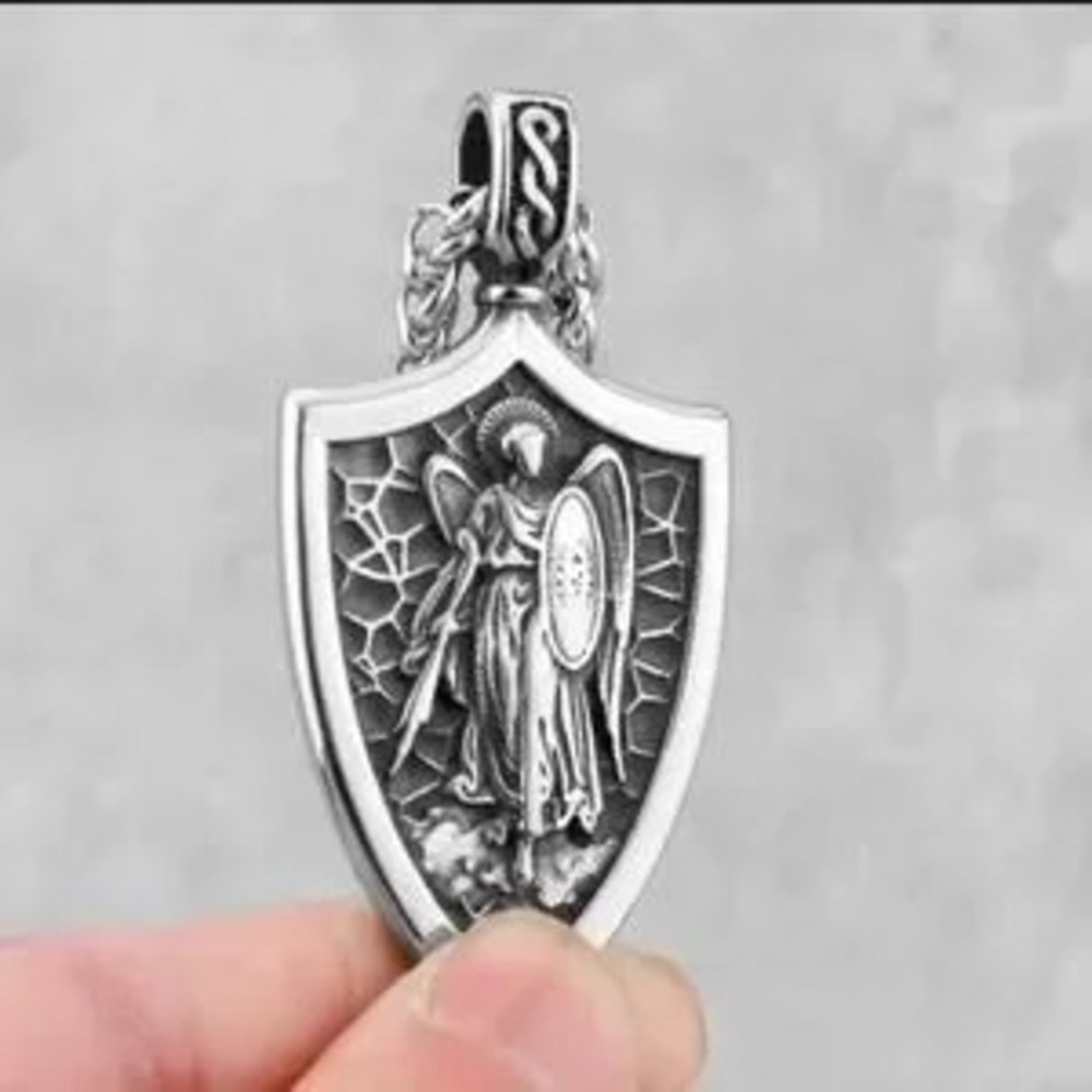 Archangel St Michael Pendant Necklace Protect Us birthday Valentine's Catholic